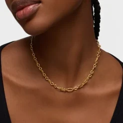 Collar corto anillas con baño de oro 18 kt sobre plata Sweet Dolls
