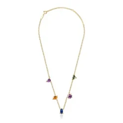 Collar corto con baño de oro 18 kt sobre plata y gemas creadas en laboratorio TOUS Color LGG