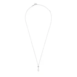 Collar corto corazón de oro blanco con diamantes y perla cultivada TOUS Grain