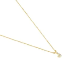 Collar corto de oro y 0,05 ct de diamantes letra J Alphabet
