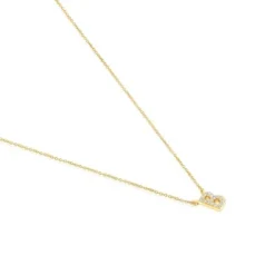 Collar corto de oro y 0,05 ct de diamantes letra B Alphabet
