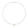 Collar corto de oro y acero motivo oso Mesh Tube
