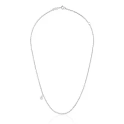 Collar corto de plata con anillas redondas gruesas Bold Bear