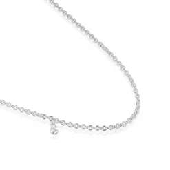 Collar corto de plata con anillas redondas gruesas Bold Bear