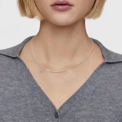 Collar corto de plata con anillas redondas gruesas Bold Bear
