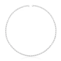 Collar corto de plata Hold Oval