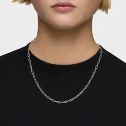 Collar corto de plata Hold Oval
