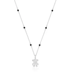 Collar corto de plata, ónix y motivo oso TOUS Grain