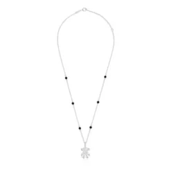 Collar corto de plata, ónix y motivo oso TOUS Grain