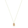 Collar corto oso de oro y gemas Bold Bear