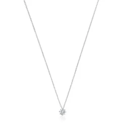 Collar corto rosetón de oro blanco y diamantes 0,15 ct Les Classiques
