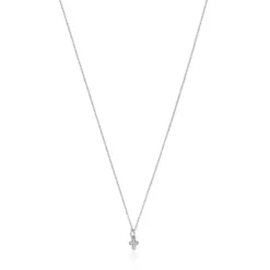 Collar cruz de oro blanco con diamantes Les Classiques