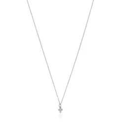 Collar cruz de oro blanco con diamantes Les Classiques