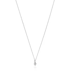 Collar cruz de oro blanco con diamantes Les Classiques