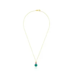 Collar de oro con amazonita y rubí tratado Ivette