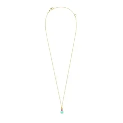 Collar de oro con amazonita y rubí Mini Ivette