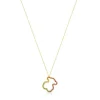 Collar de oro con gemas multicolores motivo oso mediano Icon Gems