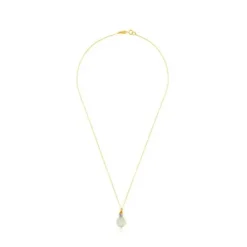 Collar de oro con prasiolita y amatista Ivette