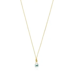 Collar de oro con topacio y perla Mini Ivette