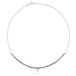 Collar de plata y amatista Bold Bear