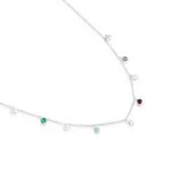 Collar de plata y gemas Bold motivos Motif