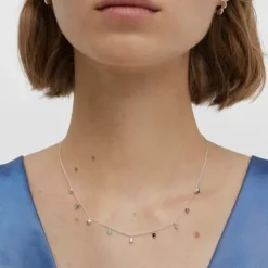 Collar de plata y gemas Bold motivos Motif