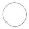 Collar elástico de plata con cordón rosa y azul TOUS MANIFESTO
