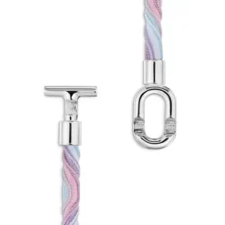 Collar elástico de plata con cordón rosa y azul TOUS MANIFESTO