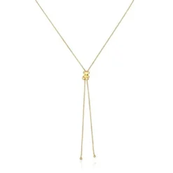Collar mediano con baño de oro 18 kt sobre plata y motivo oso Bold Bear