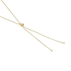Collar mediano con baño de oro 18 kt sobre plata y motivo oso Bold Bear