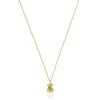 Collar mediano oso con baño de oro 18 kt sobre plata y cromodiópsido Lligat