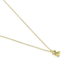 Collar mediano oso con baño de oro 18 kt sobre plata y cromodiópsido Lligat