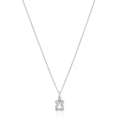 Collar triple oso de plata Bickie