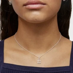 Collar triple oso de plata Bickie