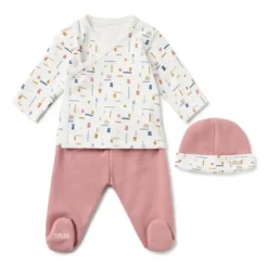 Conjunto de bebé de recién nacido Geome rosa