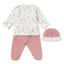 Conjunto de bebé de recién nacido Geome rosa