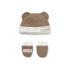 Conjunto de bebé gorro y manoplas Classic beige