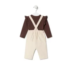 Conjunto de niña a rayas y liso Pink rosa