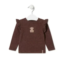 Conjunto de niña a rayas y liso Pink rosa