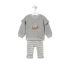 Conjunto de niña liso y a rayas Grey gris