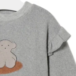 Conjunto de niña liso y a rayas Grey gris