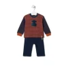 Conjunto de niño a rayas y liso Black azul marino