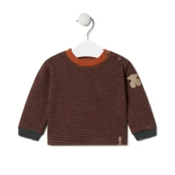 Conjunto de niño a rayas y liso Black naranja