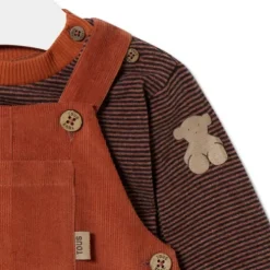 Conjunto de niño a rayas y liso Black naranja