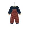 Conjunto de niño liso y a rayas Blue azul marino