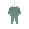 Conjunto de punto de bebé Tricot logo TOUS verde