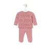 Conjunto de punto de bebé Tricot logo TOUS rosa