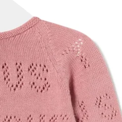Conjunto de punto de bebé Tricot logo TOUS rosa