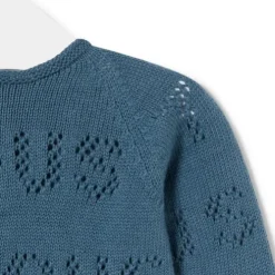 Conjunto de punto de bebé Tricot logo TOUS azul