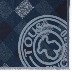 Foulard Kaos Mini Stamp de jacquard azul